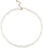 collier ras de cou perle d'eau douce baroque blanche