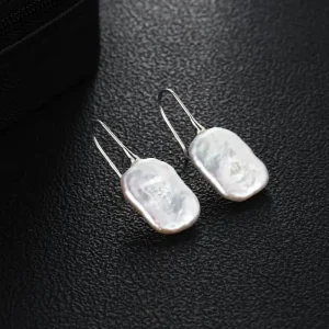 boucles d'oreille crochet perle baroque