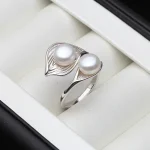 bague perle d'eau douce double