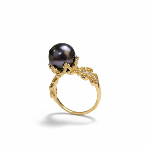 bague rétro dentelle perle Tahiti