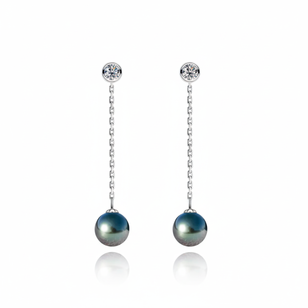 boucles d'oreilles pendantes perles Tahiti