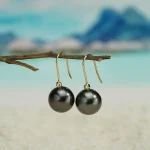 boucles élégantes perles noires