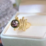 bague ajustable perle de culture