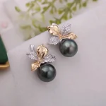 design feuille perles noires Tahiti