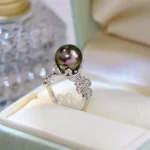 bague perle Tahiti 9-11 mm