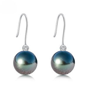 boucles d'oreilles raffinées perles noires Tahiti