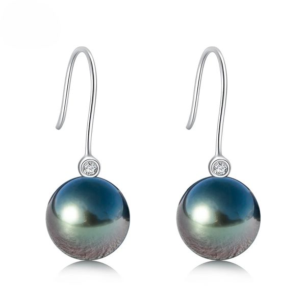 boucles d'oreilles raffinées perles noires Tahiti