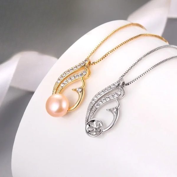 collier cygne perle d'eau douce