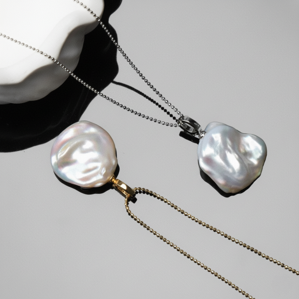 collier pendentif perle d'eau douce