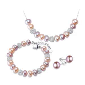 parure classique en perles d'eau douce