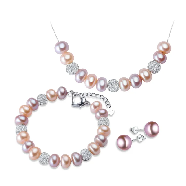 parure classique en perles d'eau douce