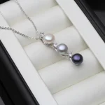 collier ras de cou avec pendentif de perle de culture