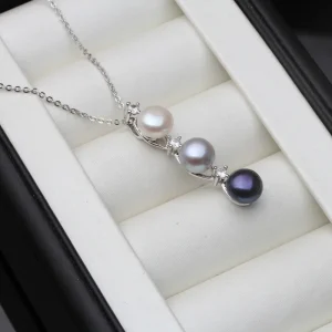 collier ras de cou avec pendentif de perle de culture