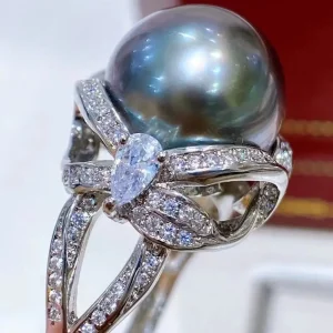 Bague perle de Tahiti élégante