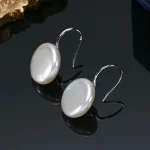boucle perle de culture bouton argent