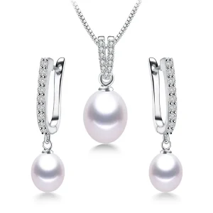 parure de bijoux pendentif perles d'eau douce