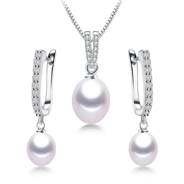parure de bijoux pendentif perles d'eau douce