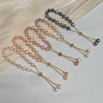 bracelet en perle d'eau douce et or