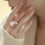 bague ajustable perle de culture